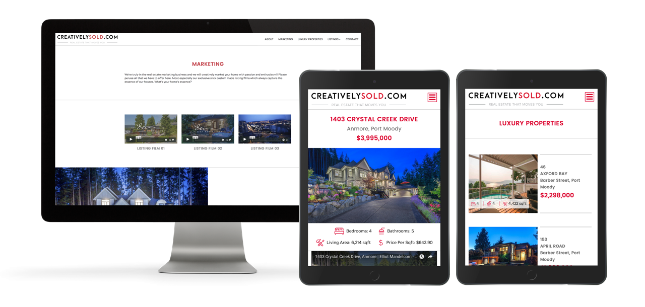 Real estate agent marketing - website design for creativelysold.com