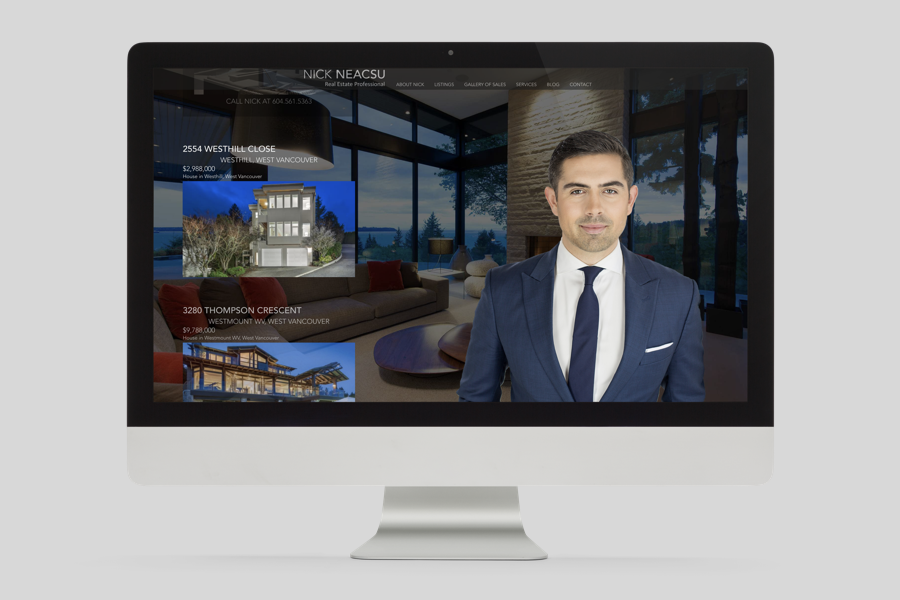 Nick Neacsu real estate agent website design desktop display