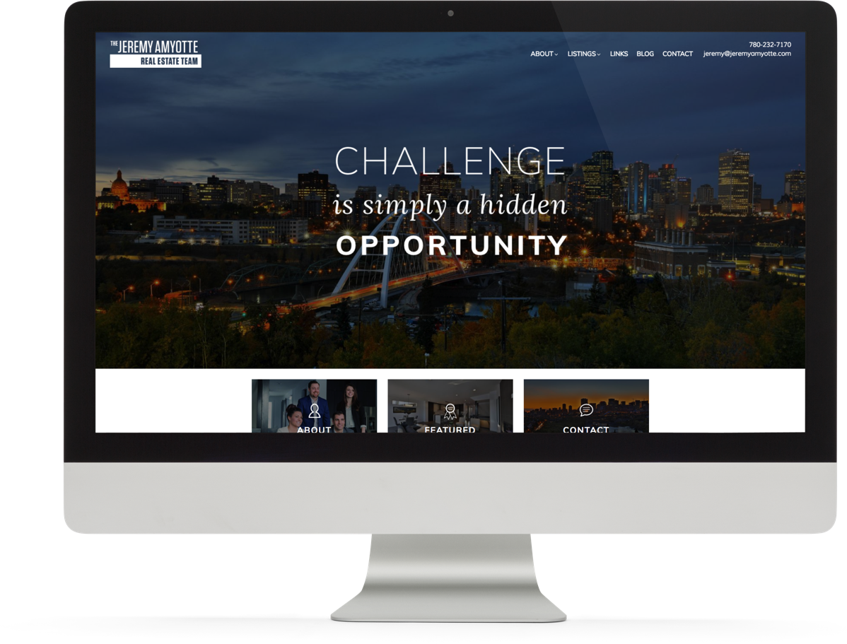 Jeremy Amyotte Real Estate Team Branding and Website Design Brixwork Real Estate Marketing - Desktop web design view