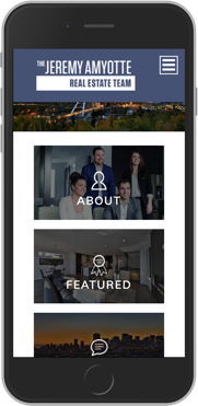 Jeremy Amyotte Real Estate Team Branding and Website Design Brixwork Real Estate Marketing - mobile web design view