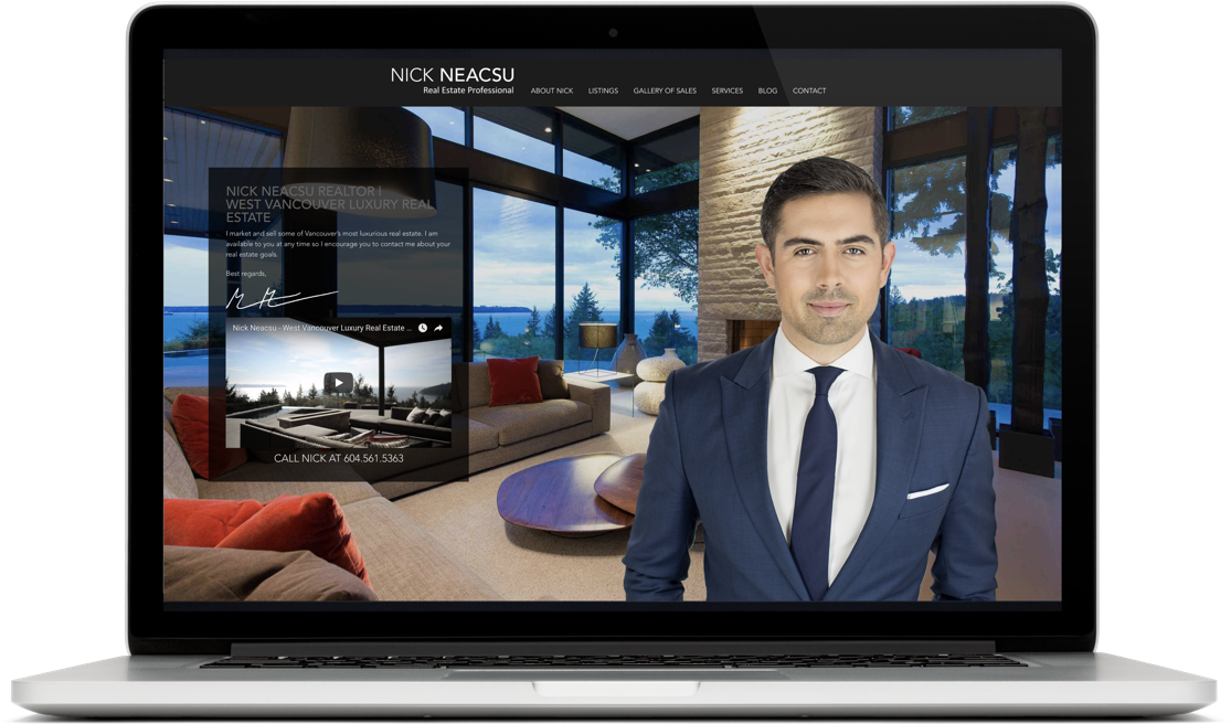 Nick Neacsu real estate agent website laptop design display