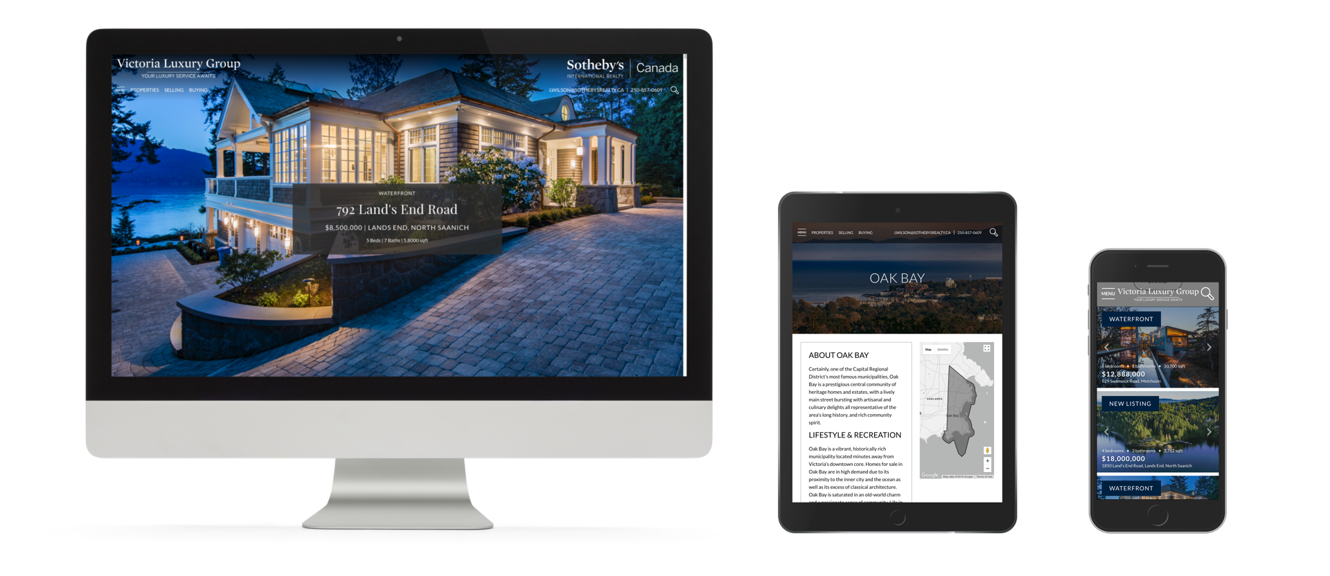 Vancouver Island Real Estate Website design for responsive devices