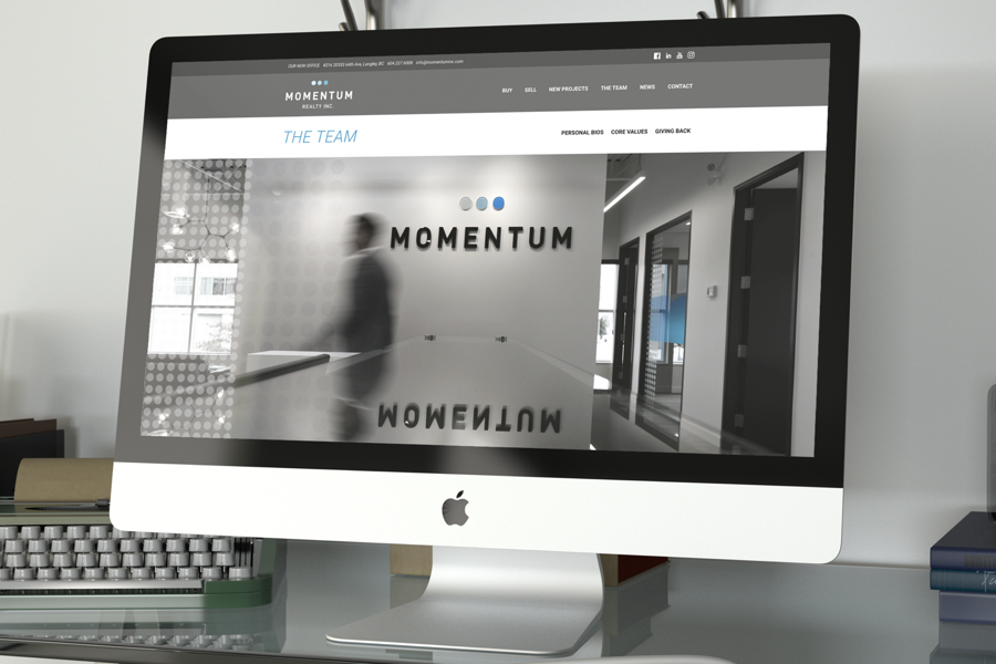 momentum realty brokerage website design
