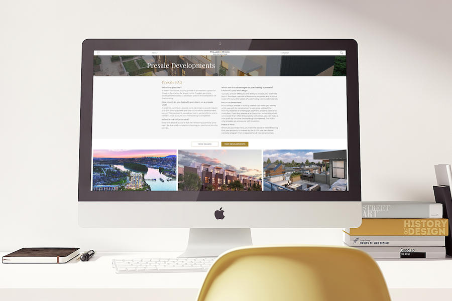 MillerWark Real Estate Team Vancouver iMac mockup Main Image