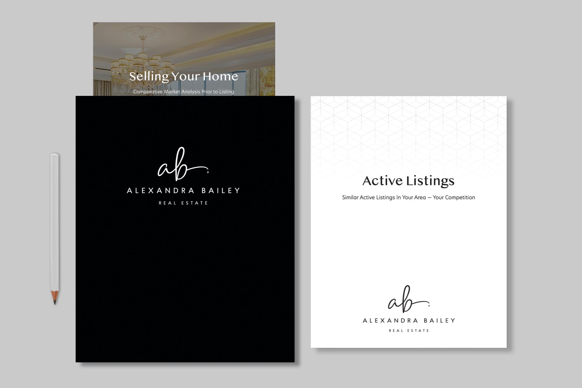 Victoria-area luxury realtor Alexandra Bailey's marketing materials 