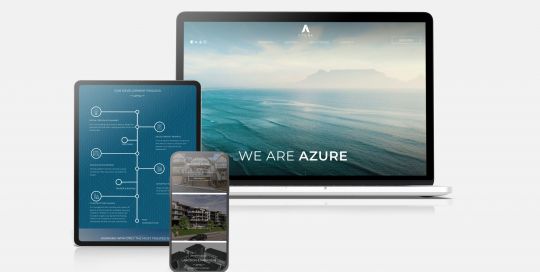 Azure Properties Group website displayed on different devices.