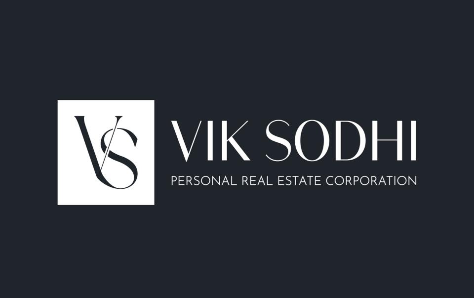 Vik Sodhi type art branding depicting an elegant logo design.