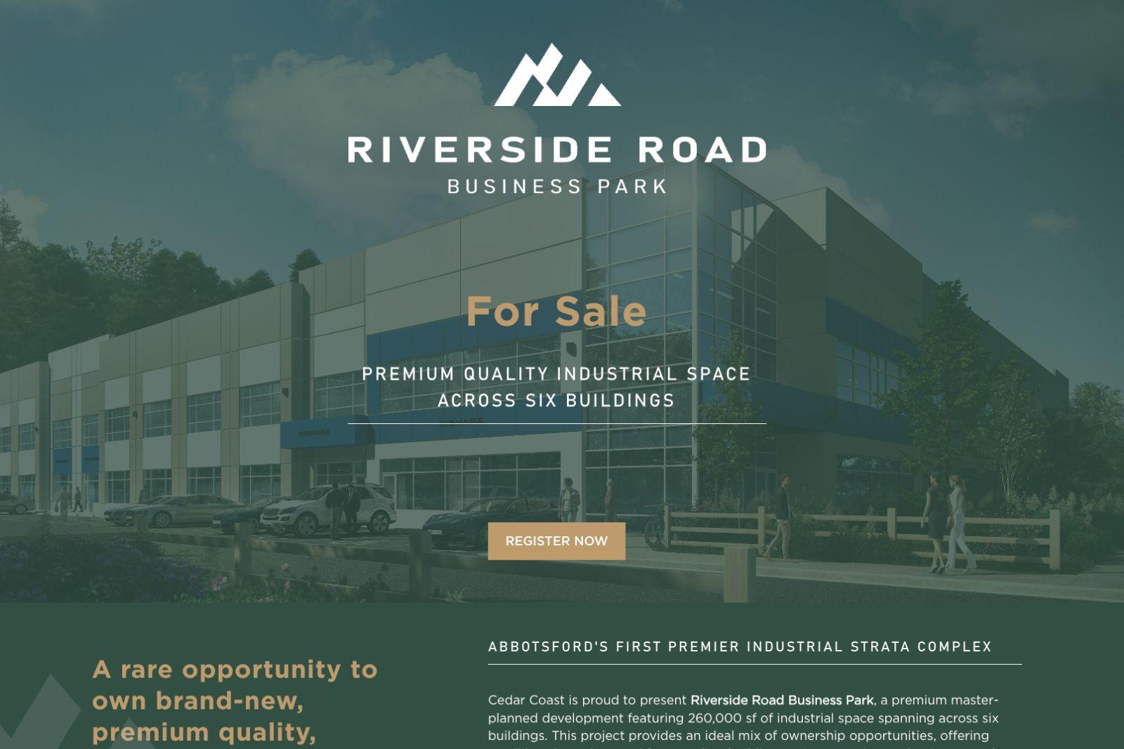 Riverside Road Business Park in Abbotsford - industrial presale website design